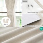 Topfinel Natural Linen Pinch Pleated Linen Curtains, 90 Inch Drapes 100% Blackou... - Image 5