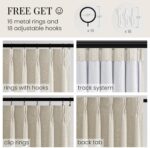 Topfinel Natural Linen Pinch Pleated Linen Curtains, 90 Inch Drapes 100% Blackou... - Image 9