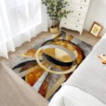 Geometric Washable Rugs - 5x8ft - Modern Luxury Abstract Art Rugs for Living Roo... - Image 4