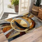 Geometric Washable Rugs - 5x8ft - Modern Luxury Abstract Art Rugs for Living Roo... - Image 5