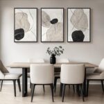 Framed Black and White Abstract Wall Art for Living Room, Large 3 Piece Neutral ... - Image 4