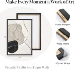 Framed Black and White Abstract Wall Art for Living Room, Large 3 Piece Neutral ... - Image 6