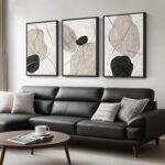 Framed Black and White Abstract Wall Art for Living Room, Large 3 Piece Neutral ... - Image 8