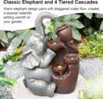 Glitzhome Outdoor Water Fountain, 4-Tiered Elephant and Pot Outdoor Fountain wit... - Image 4