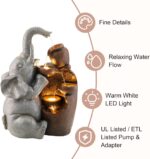 Glitzhome Outdoor Water Fountain, 4-Tiered Elephant and Pot Outdoor Fountain wit... - Image 5