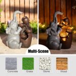 Glitzhome Outdoor Water Fountain, 4-Tiered Elephant and Pot Outdoor Fountain wit... - Image 7