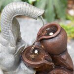 Glitzhome Outdoor Water Fountain, 4-Tiered Elephant and Pot Outdoor Fountain wit... - Image 9