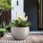 Kante 15.7" Dia Round Concrete Planter, Outdoor/Indoor Large Bowl Plant Pots wit... - Image 6