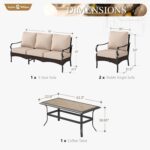 Sophia & William Patio Furniture Set, 4 Piece Metal Outdoor Conversation Set wit... - Image 4