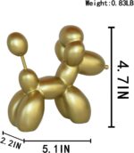 Cute Gold Balloon Dog Figurines of Resin，Dog Statue in The Bedroom Living Room D... - Image 4