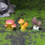 6 Piece Mini Mushroom Figurines Set, Colorful Resin Garden Ornaments for Fairy G... - Image 5