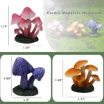 6 Piece Mini Mushroom Figurines Set, Colorful Resin Garden Ornaments for Fairy G... - Image 6
