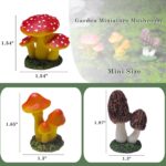 6 Piece Mini Mushroom Figurines Set, Colorful Resin Garden Ornaments for Fairy G... - Image 7
