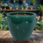 Sunnydaze Large Ceramic Plant Pot - Round Outdoor Glazed Ceramic Planter Pot wit... - Image 6