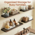 BAYKA Wall Shelves for Bathroom Decor, Floating Wall Shelves for Living Room Kit... - Image 3