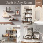 BAYKA Wall Shelves for Bathroom Decor, Floating Wall Shelves for Living Room Kit... - Image 4