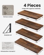 BAYKA Wall Shelves for Bathroom Decor, Floating Wall Shelves for Living Room Kit... - Image 9