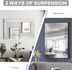 Decorative Wall Mirror 36"x24" Rectangle Silver Modern Mirror Frameless Vanity M... - Image 6