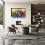 Extra Large Framed Abstract White Tiger Wall Art,Oversized Colorful Cool Tiger W... - Image 4