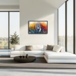 Extra Large Framed Abstract White Tiger Wall Art,Oversized Colorful Cool Tiger W... - Image 5