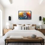 Extra Large Framed Abstract White Tiger Wall Art,Oversized Colorful Cool Tiger W... - Image 6