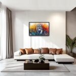 Extra Large Framed Abstract White Tiger Wall Art,Oversized Colorful Cool Tiger W... - Image 8