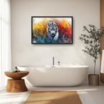 Extra Large Framed Abstract White Tiger Wall Art,Oversized Colorful Cool Tiger W... - Image 9