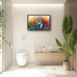 Extra Large Framed Abstract White Tiger Wall Art,Oversized Colorful Cool Tiger W... - Image 10