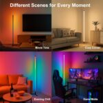 RGBICW LED Corner Floor Lamp 58'' with Music Sync, Remote Control, Color-Changin... - Image 6