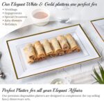 Mint Living-Elegant Plastic Serving Tray & Platter Set (3pk)-White & Gold Rim Di... - Image 4