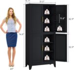 PAOFIN 75" H Metal Storage Cabinet, Pantry with 6 Door Shelves and 4 Adjustable ... - Image 3