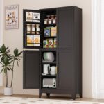 PAOFIN 75" H Metal Storage Cabinet, Pantry with 6 Door Shelves and 4 Adjustable ... - Image 8