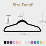 HOUSE DAY Black Velvet Hangers 60 Pack, Non Slip Clothes Felt Hanger Heavy Duty ... - Image 4