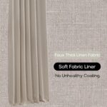 PANELSBURG 102 Inch Long Oatmeal Linen Blackout Curtains, Custom Elegant Thick F... - Image 3