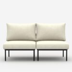 LayinSun 2 Pieces Aluminum Patio Furniture Set, Modern Modular Sectional Middle ... - Image 3