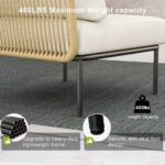 LayinSun 2 Pieces Aluminum Patio Furniture Set, Modern Modular Sectional Middle ... - Image 6