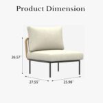 LayinSun 2 Pieces Aluminum Patio Furniture Set, Modern Modular Sectional Middle ... - Image 8