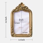 eletecpro 4x6 Arch Vintage Picture Frame with Glass Cover, Antique Ornate Gold P... - Image 4