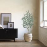 Artificial Eucalyptus Tree in White Pot – 4FT Faux Indoor Plant for Home Décor, ... - Image 6