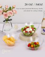 BESTSTAR Clear Plastic Serving Bowls 8 Pack 54 OZ– Angled Disposable Party Bowls... - Image 4