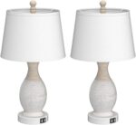 PARTPHONER Table Lamps Set of 2, Bedside Touch Lamp with USB C+A Charging Ports,... - Image 3