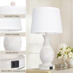 PARTPHONER Table Lamps Set of 2, Bedside Touch Lamp with USB C+A Charging Ports,... - Image 6