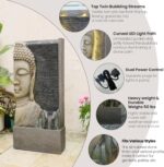 Tankana 47.5" Buddha Water Fountain Outdoor with LED Lights, Large Zen Garden Wa... - Image 3