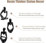 3pcs Thinker Statue Abstract Art Thinker Figurines Black Home Decor for Living R... - Image 5