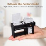 NUOBESTY 1:12 Dollhouse Office Furniture Set, Miniature Desk Chair Computer Prin... - Image 4