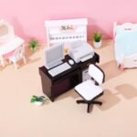 NUOBESTY 1:12 Dollhouse Office Furniture Set, Miniature Desk Chair Computer Prin... - Image 10
