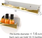 YMVV Wall-Mounted Nail Polish Organizer Rack - 15-Inch Gold Mirror Finish Nail P... - Image 3