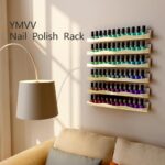 YMVV Wall-Mounted Nail Polish Organizer Rack - 15-Inch Gold Mirror Finish Nail P... - Image 6