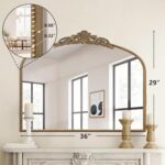 Micasso Vintage Gold Arched Mirror: 36"x29" French Baroque Antique Wall Mounted ... - Image 5