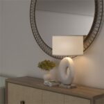 Pemberly Row Contemporary 30" Organic Resin Table Lamp, White Finish, Handmade B... - Image 3